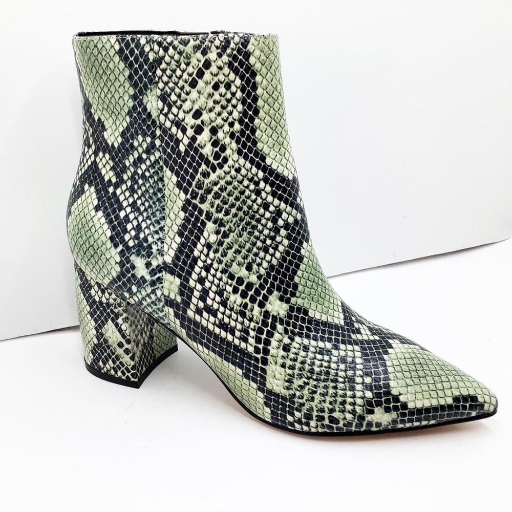 {Nine West} Snake Skin Print Leather Bootie